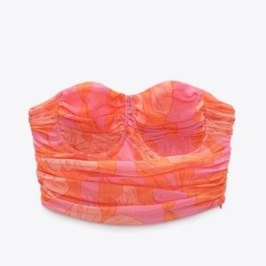 Zara floral tulle corset